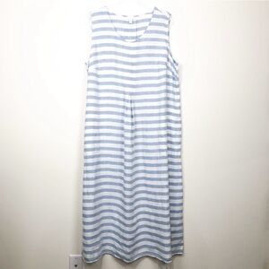 J. JILL | linen blue striped maxi dress 2X XXL
